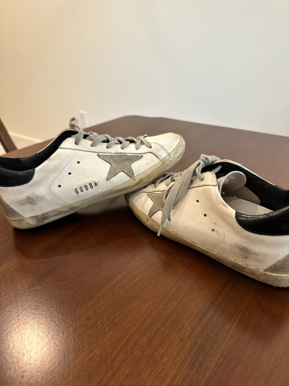 Golden Goose Women’s Super-Star with black heel tab and metal stud lettering